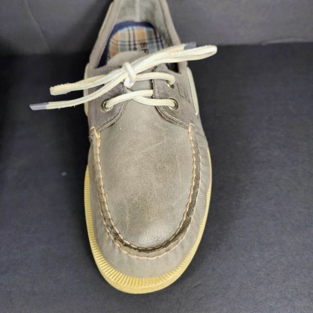 Sperry Original Gray Top Sider Boat Leather Lace Up Casual Men's Shoe Size 11M